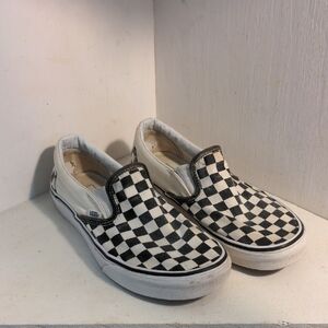 Vans Black and White Checkered Slip-On Sneakers
